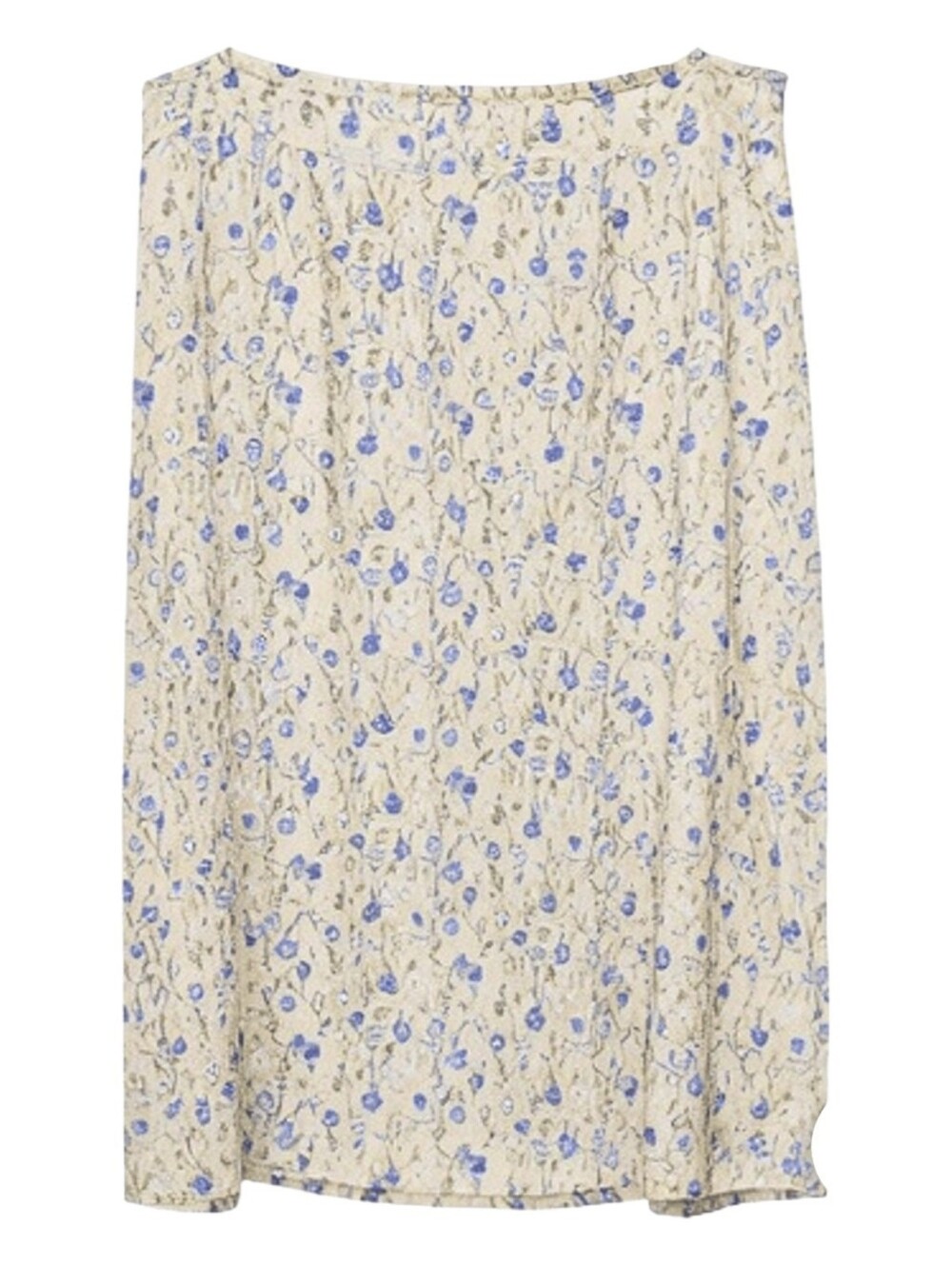 Vintage A-line Flowy Maxi Floral Skirt Butter Yellow Romantic Boho Cottagecore